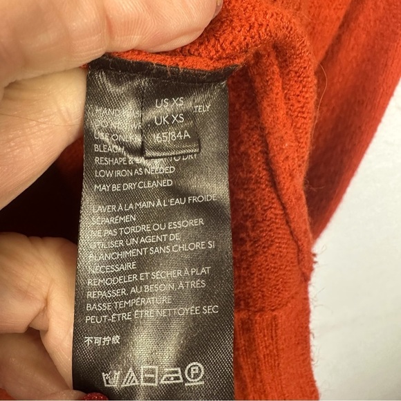 Anthropologie Textured Cowl Neck Orange Sweater Pullover - Picture 5 of 9